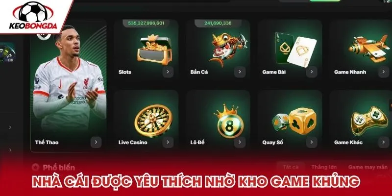 Nhà cái được yêu thích nhờ kho game khủng